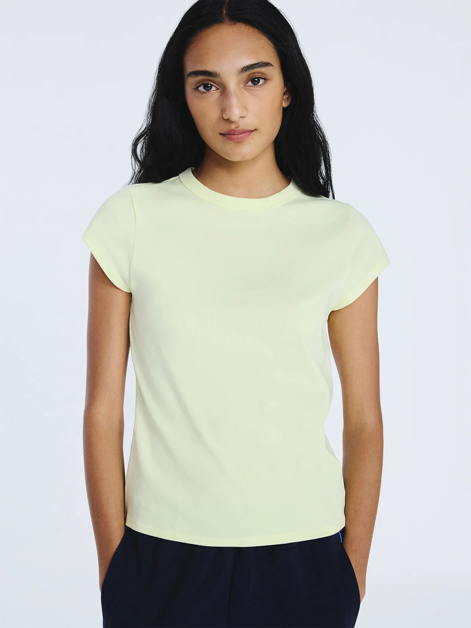 Free Assembly Women's and Women's Plus Cap Sleeve Tee, Sizes XS-4X | Walmart (US)
