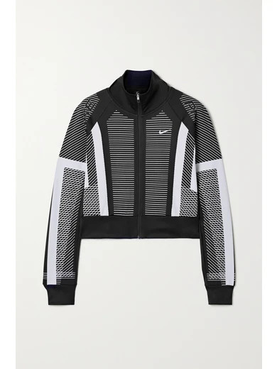 Nike - Pro Cropped Dri-fit Stretch-jersey Track Jacket - Black | NET-A-PORTER (US)