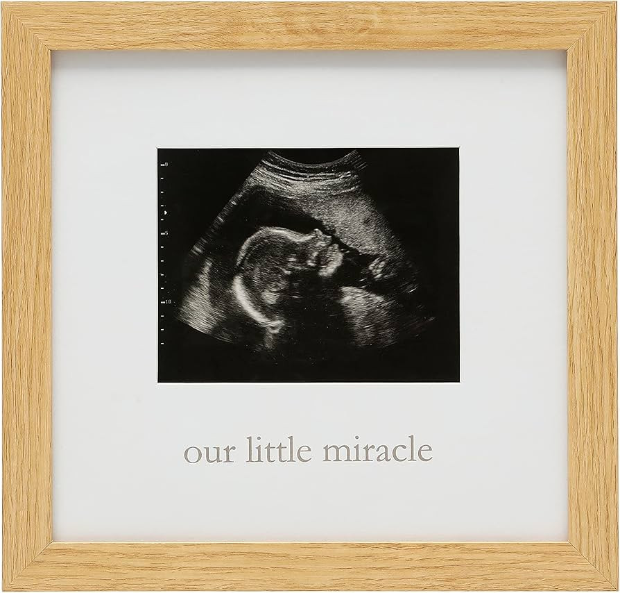 Kate & Milo Our Little Miracle Sonogram Frame, Classic Wooden Picture Frame, Gender-Neutral Baby ... | Amazon (US)