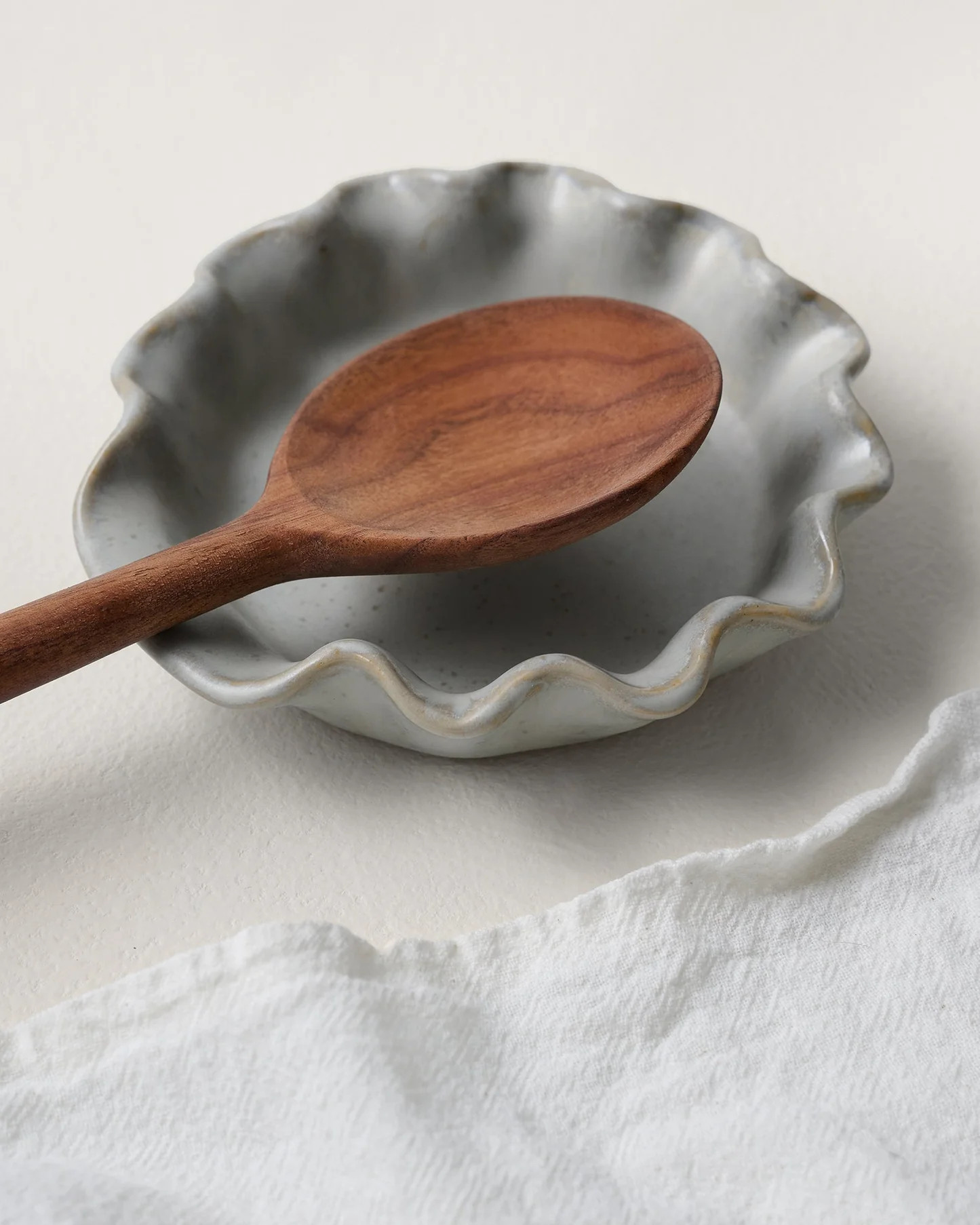 French Grey Ruffle Spoon Rest | Magnolia