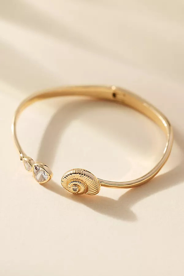 Crystal Swirled Shell Cuff Bracelet | Anthropologie (US)