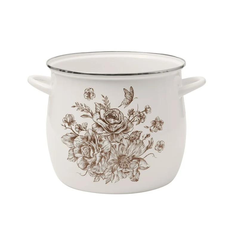 The Pioneer Woman Agatha 12-Quart Enamel on Steel Stock Pot, Brown | Walmart (US)