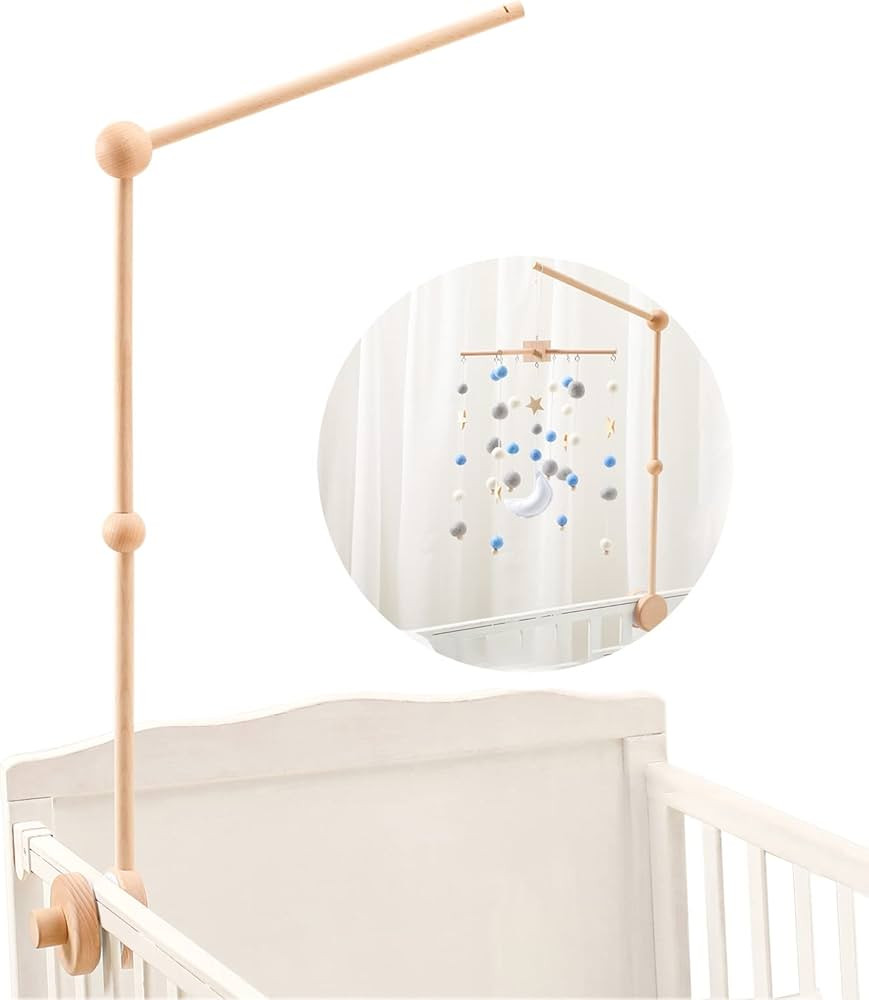 Baby Crib Mobile Arm - Wooden Baby Mobile Crib Holder for Mobile Hanging Baby Crib Attachment for... | Amazon (US)