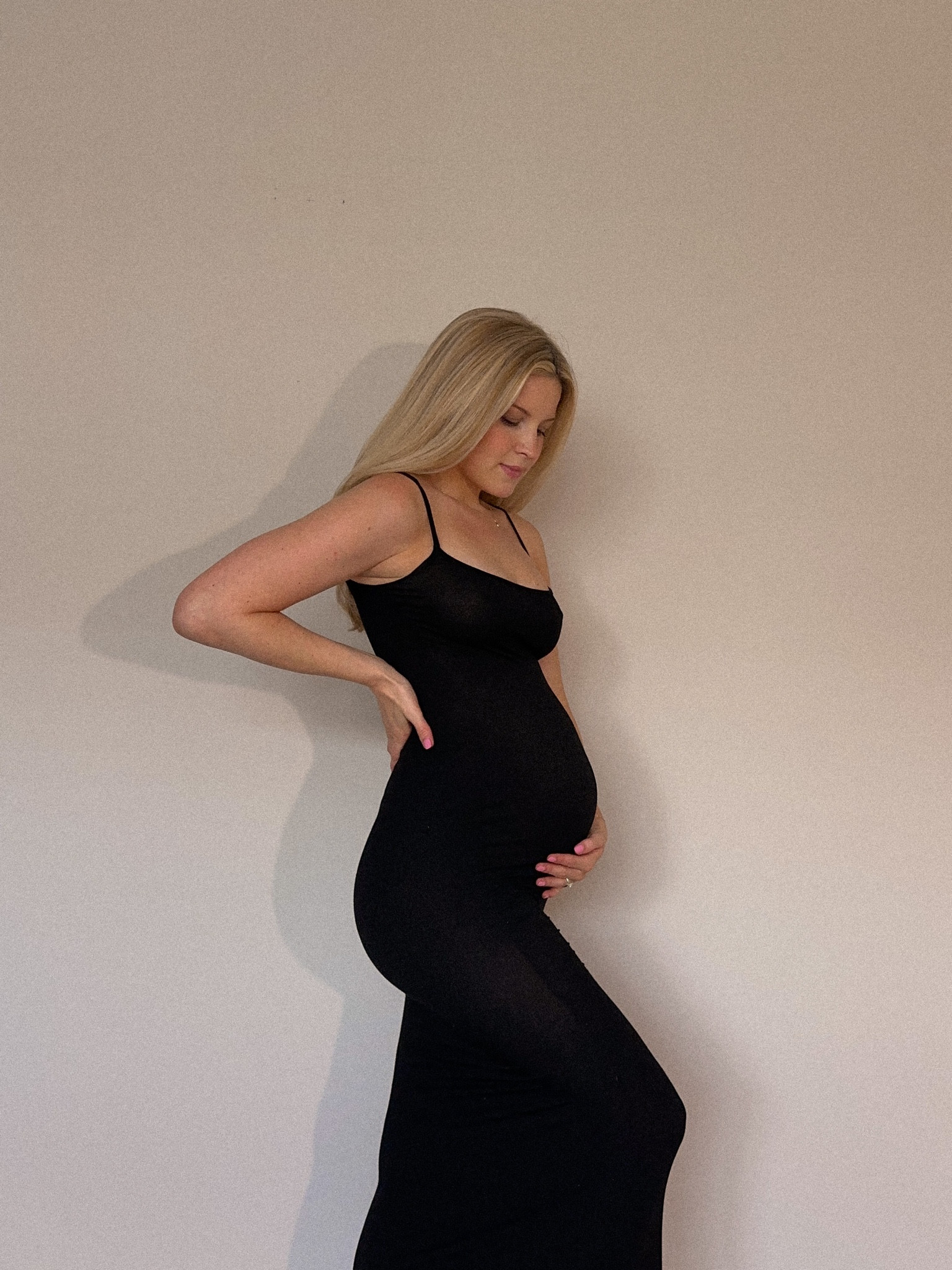 Maternity photoshoot dress — the simple skims dress. I’m wearing an xs. 

Pregnancy, bump friendly 

#LTKunder100 #LTKstyletip #LTKbump