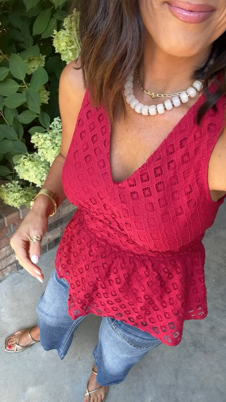 This Cupshe top is SO pretty!! 😍 The peplum fit + lace detail makes it feel a little dressier, but it’s still so easy with jeans. Such a cute date night or girls’ night look! ❤️

#Cupshe #CupsheStyle #AffordableFashion #DateNightOutfit #SummerStyle #LTKStyle