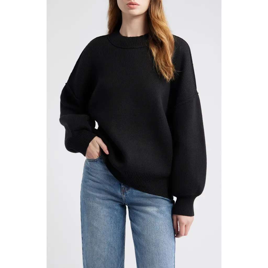 All in Favor Oversize Rib Sweater in Black at Nordstrom Rack, Size Small | Nordstrom Rack