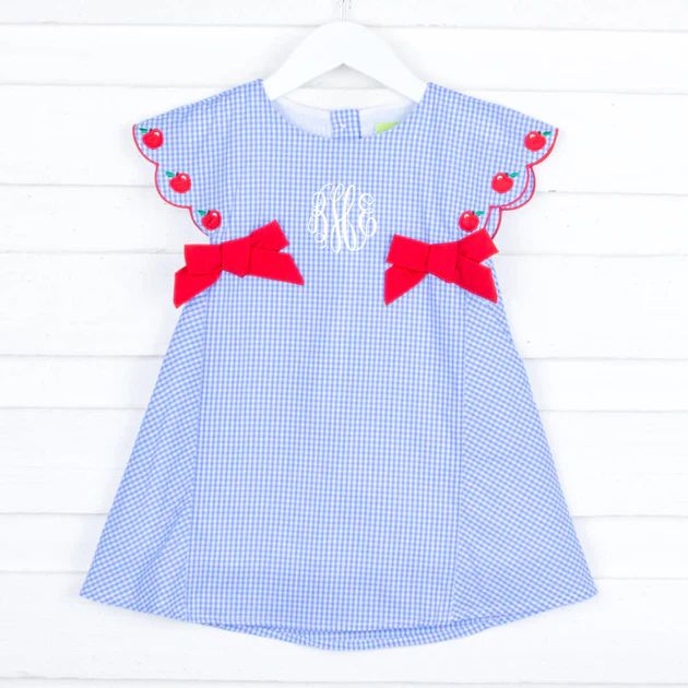 Light Blue Apple Scallop Parker Dress | Classic Whimsy