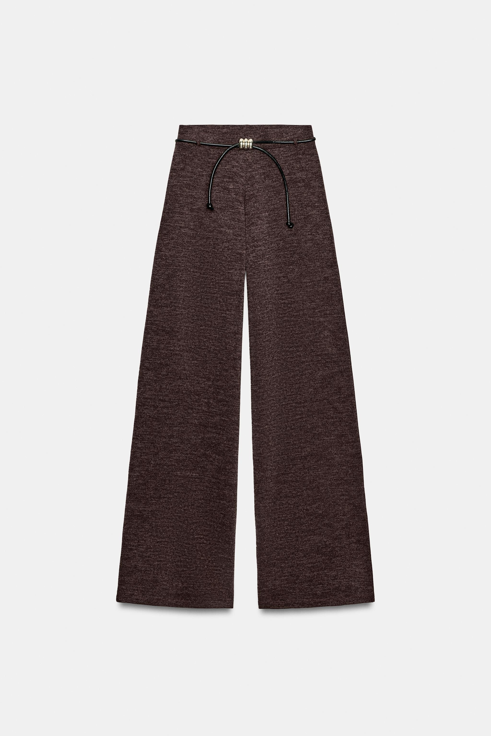 PIQUÉ BELTED PANTS | Zara US
