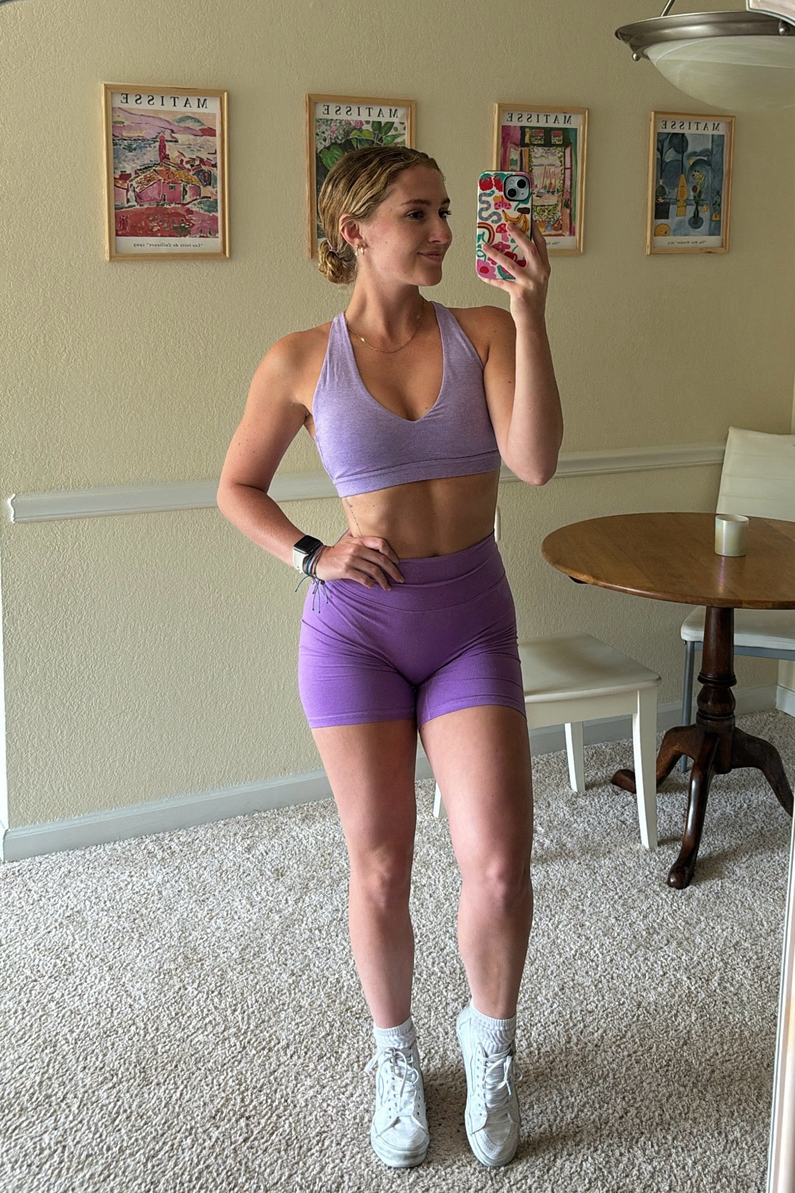 Colorful purple activewear fit check! Super stretchy, buttery soft material. Small in top & medium in shorts  

#LTKFitness #LTKFindsUnder100 #LTKActive

#LTKFindsUnder50 #LTKFitness