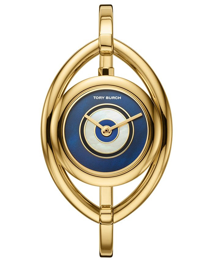 Tory Burch Women's Evil Eye Gold-Tone Stainless Steel Bangle Bracelet Watch 25mm & Reviews - Macy... | Macys (US)