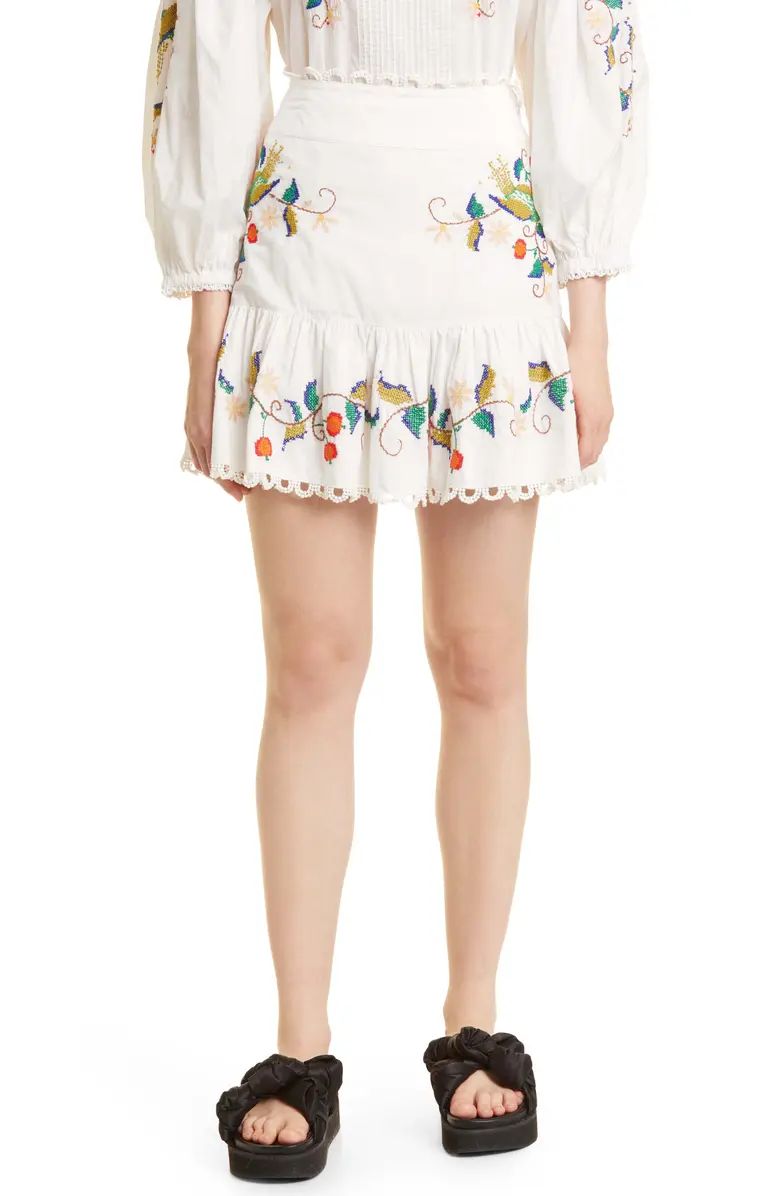 FARM Rio Pitanga Embroidered Miniskirt | Nordstrom | Nordstrom