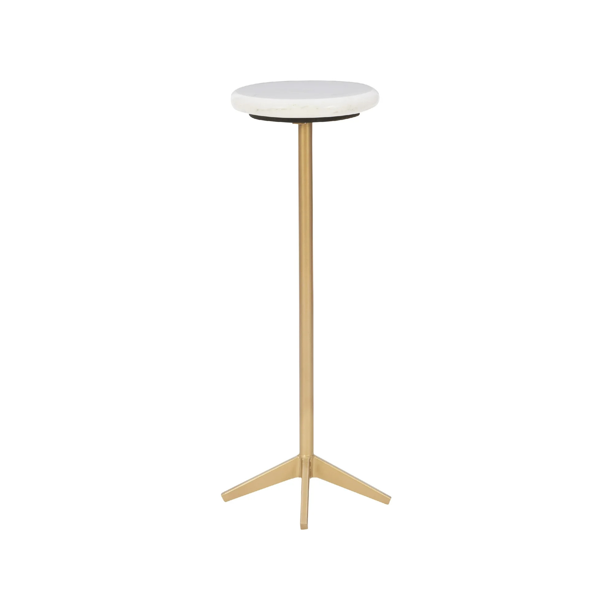 Rimner Modern Round Metal Drink Table, White | Walmart (US)