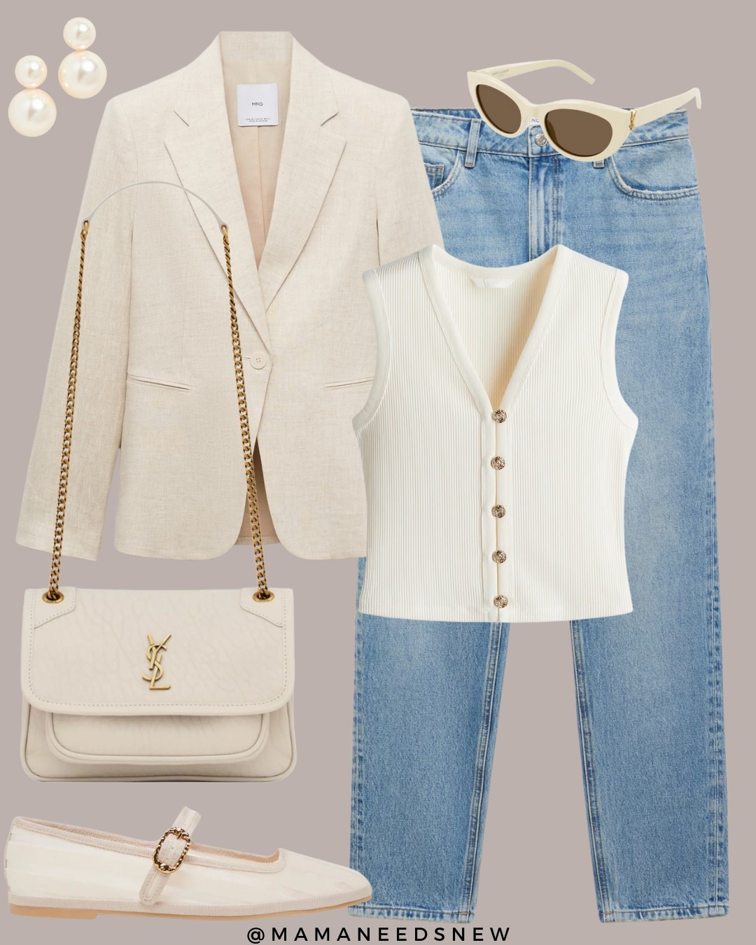 A spring outfit with a blazer, jeans, knit vest, convertible shoulder/ crossbody bag, Maryjane flats 🤍

#LTKShoeCrush #LTKStyleTip #LTKSaleAlert