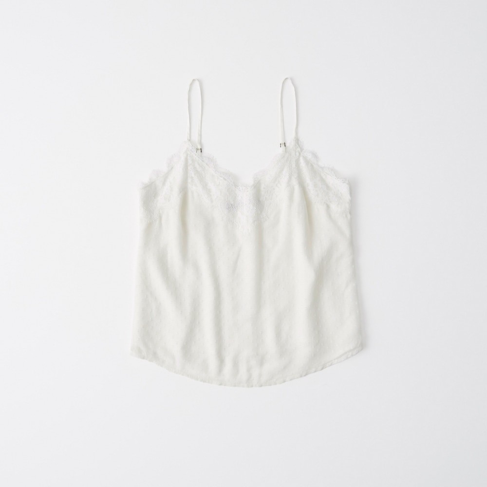 Lace-Trim Dot Cami | Abercrombie & Fitch US & UK