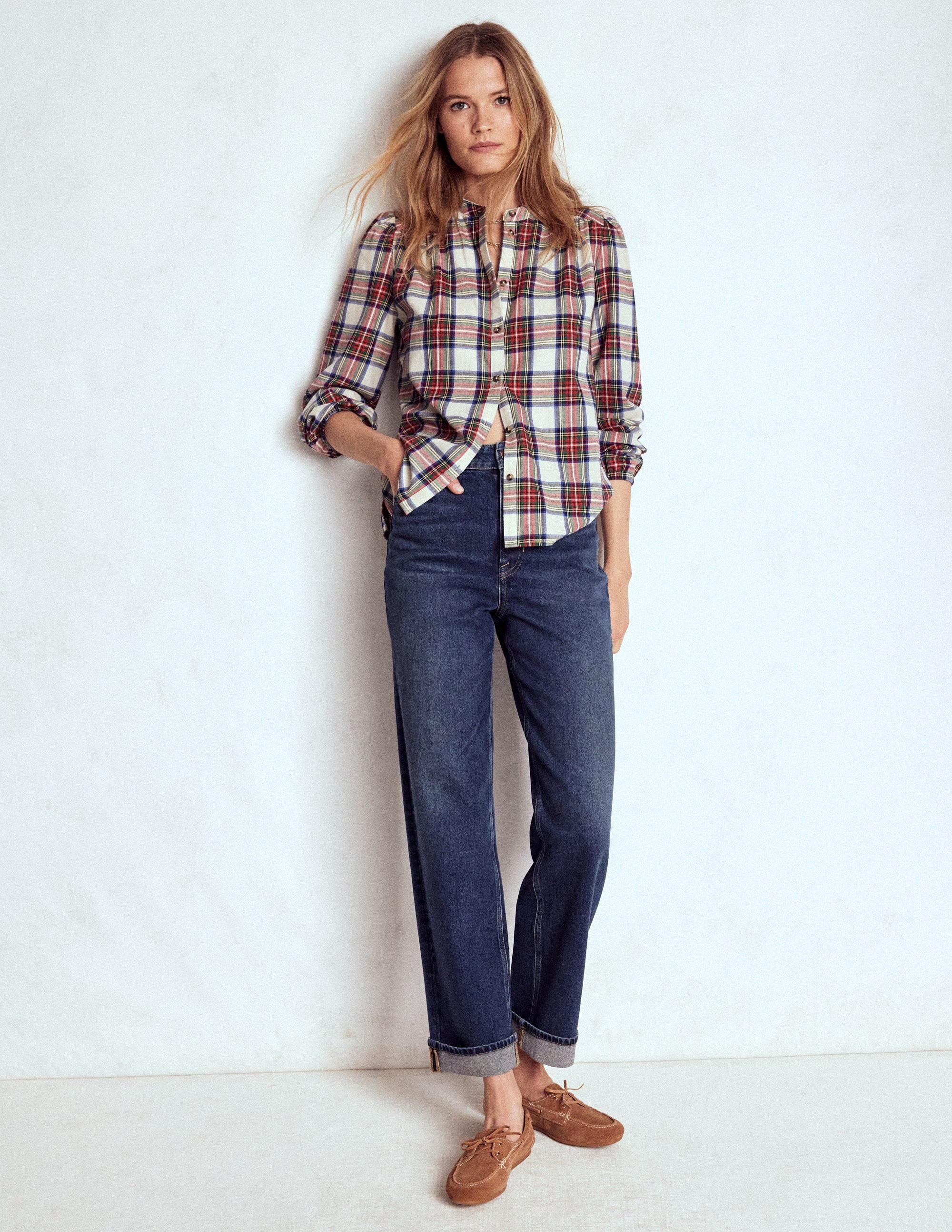 Mid Rise Straight Leg Jeans-Dark Vintage | Boden UK