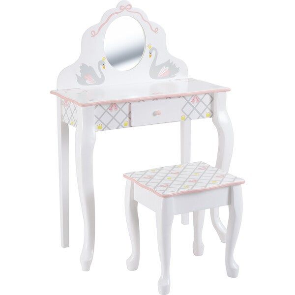 Swan Lake Play Vanity Table & Stool Set | Maisonette