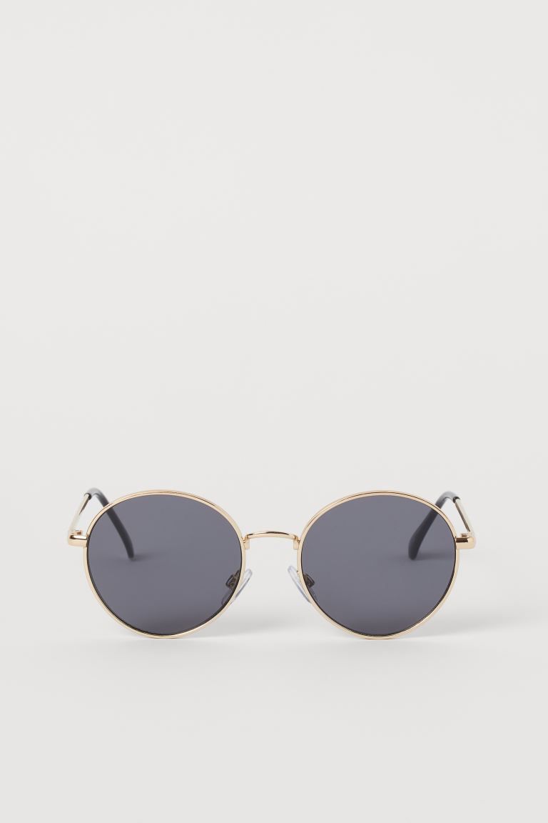 Round sunglasses with narrow metal frames and tinted, UV-protective lenses. | H&M (UK, MY, IN, SG, PH, TW, HK)