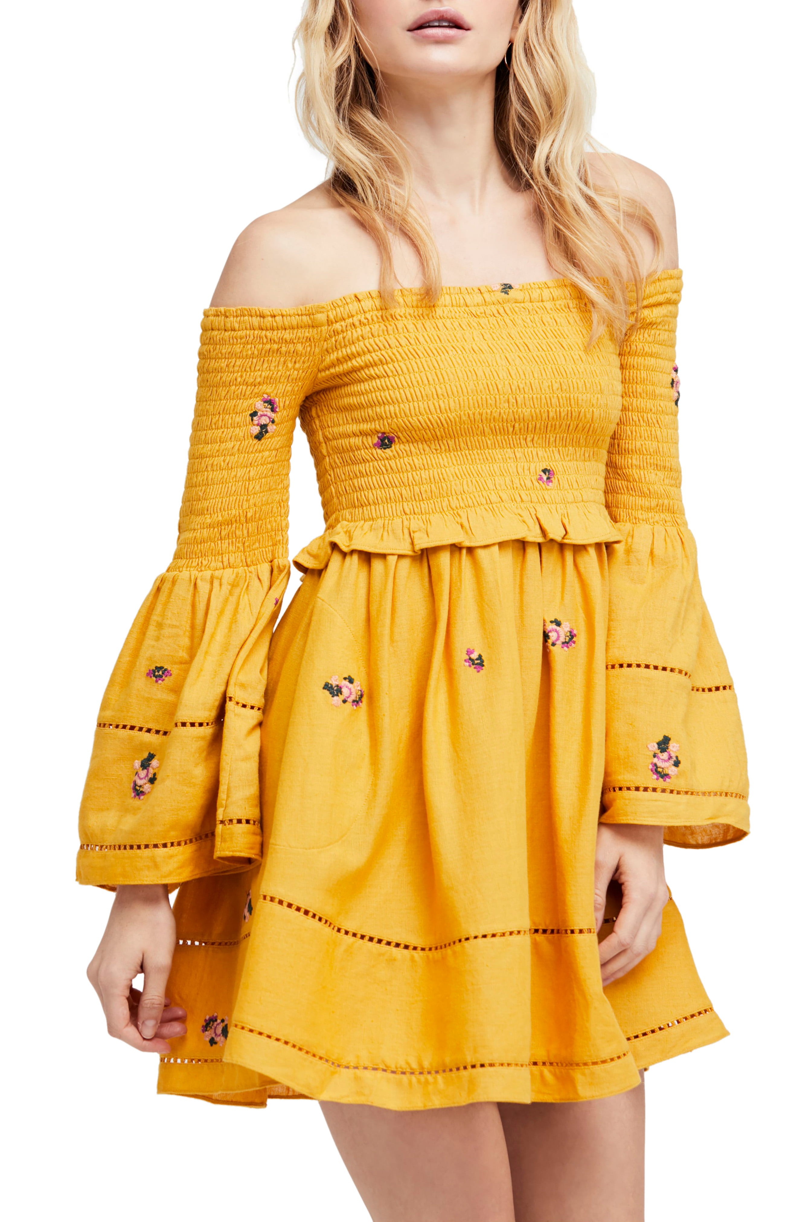 Counting Daisies Embroidered Off the Shoulder Dress | Nordstrom