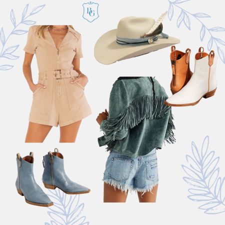 Summer style 
Western style 
Western wear 
Summer western 
Western boots 
Romper 
Fringe 
Jumpsuit 
Denim 

#LTKshoecrush #LTKstyletip #LTKFind