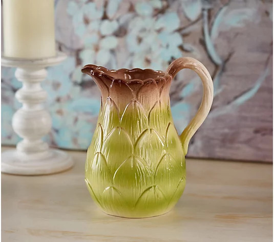 Cozy Cottage by Liz Marie Asparagus Ceramic Pitcher - QVC.com | QVC