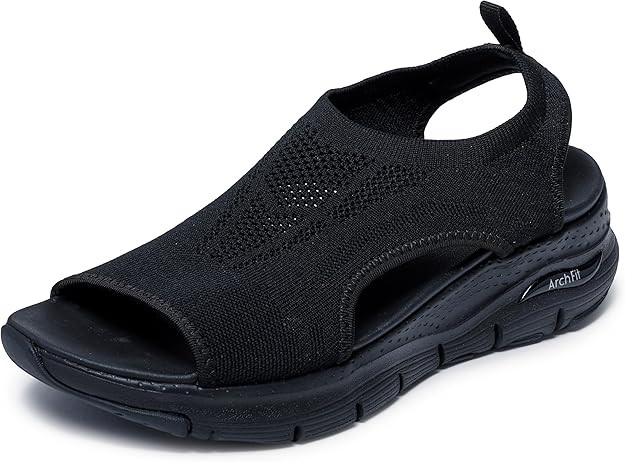 Skechers Women's Arch Fit - City Catch Womens Knit Slip-On Sandals | Amazon (US)