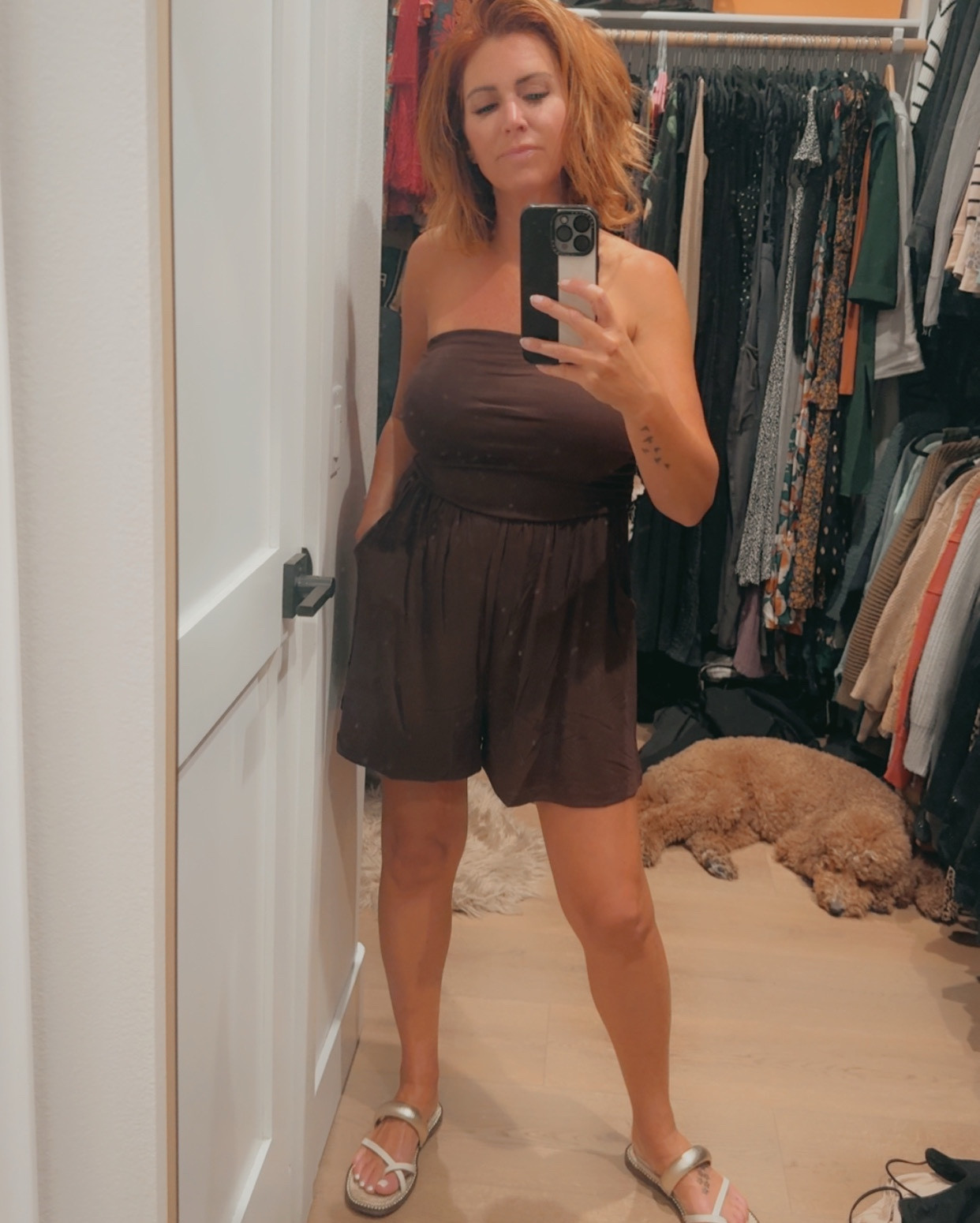 Brown is in 🤎 comfortable shorts romper  | tube top | strapless | vacation outfit | summer vibes 

#LTKSeasonal #LTKOver40 #LTKootd