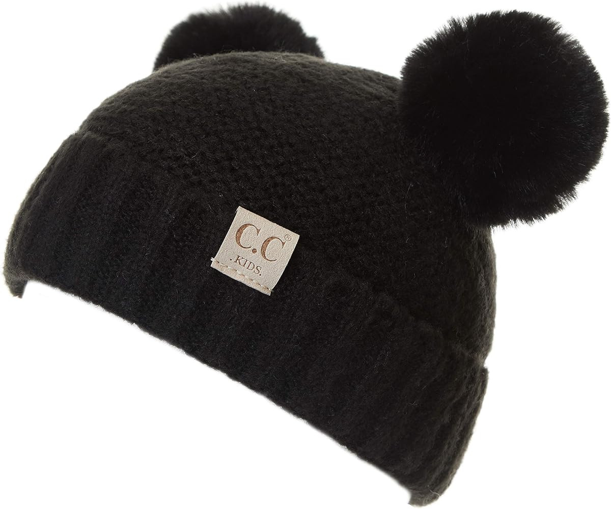 C.C Exclusives Children Kid Double Pompom Knitted Beanie for Kids Ages 2-5 (KID-23)(KID-24)(KIDS-... | Amazon (US)