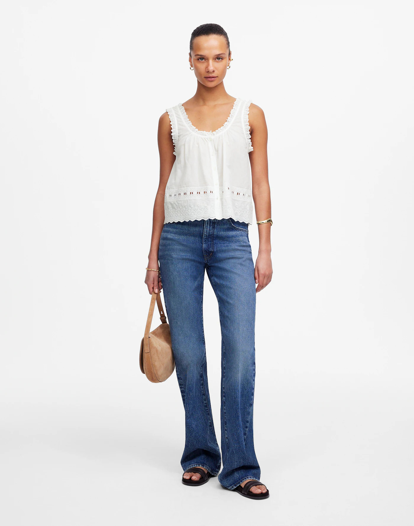 Embroidered Scalloped Tank | Madewell | Madewell