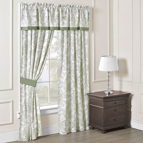 Laurel Manor Toile Garden Rod Pocket Set of 2 Curtain Panel | JCPenney