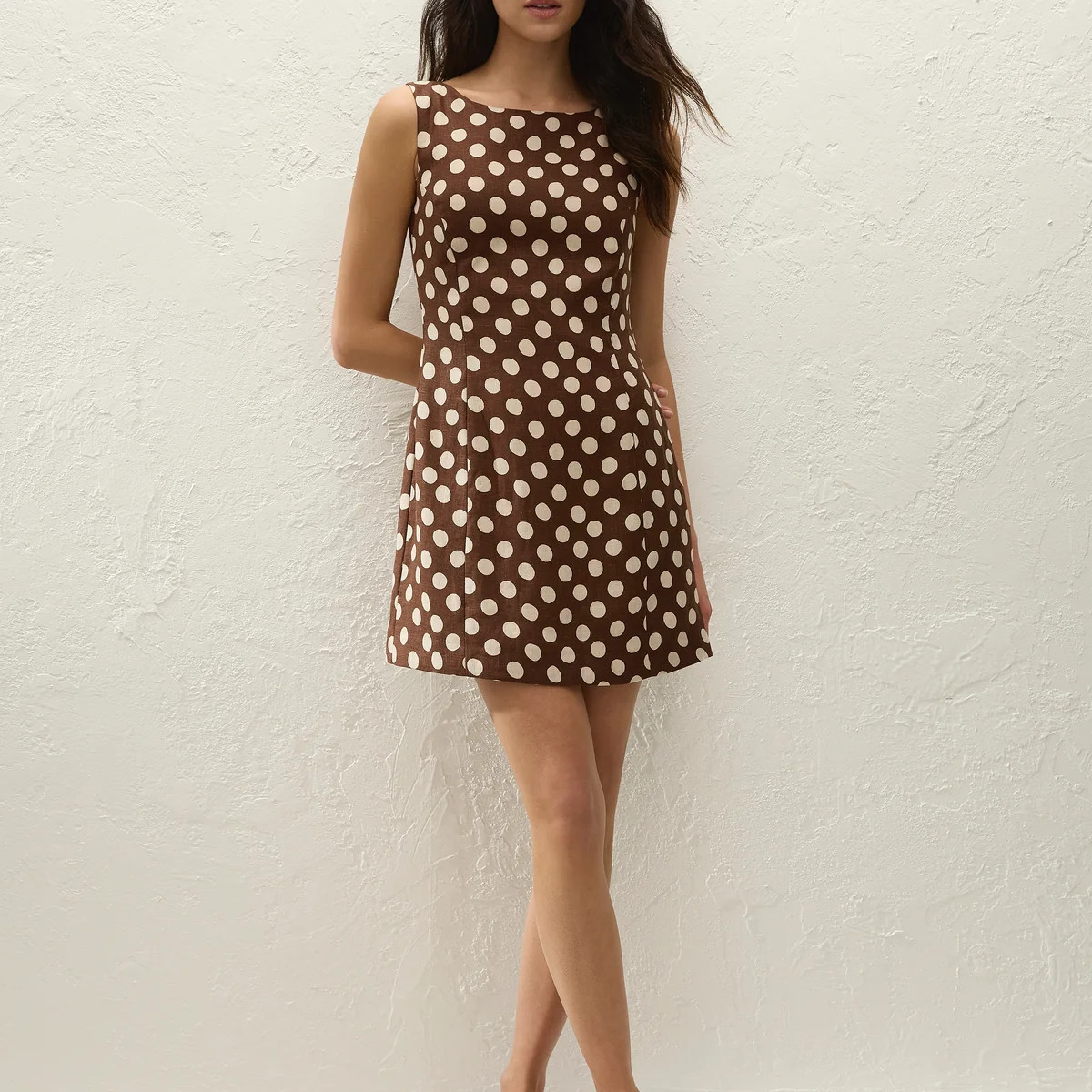 Lydie Mini Dress Cioccolato Dot | Faithfull (AU)