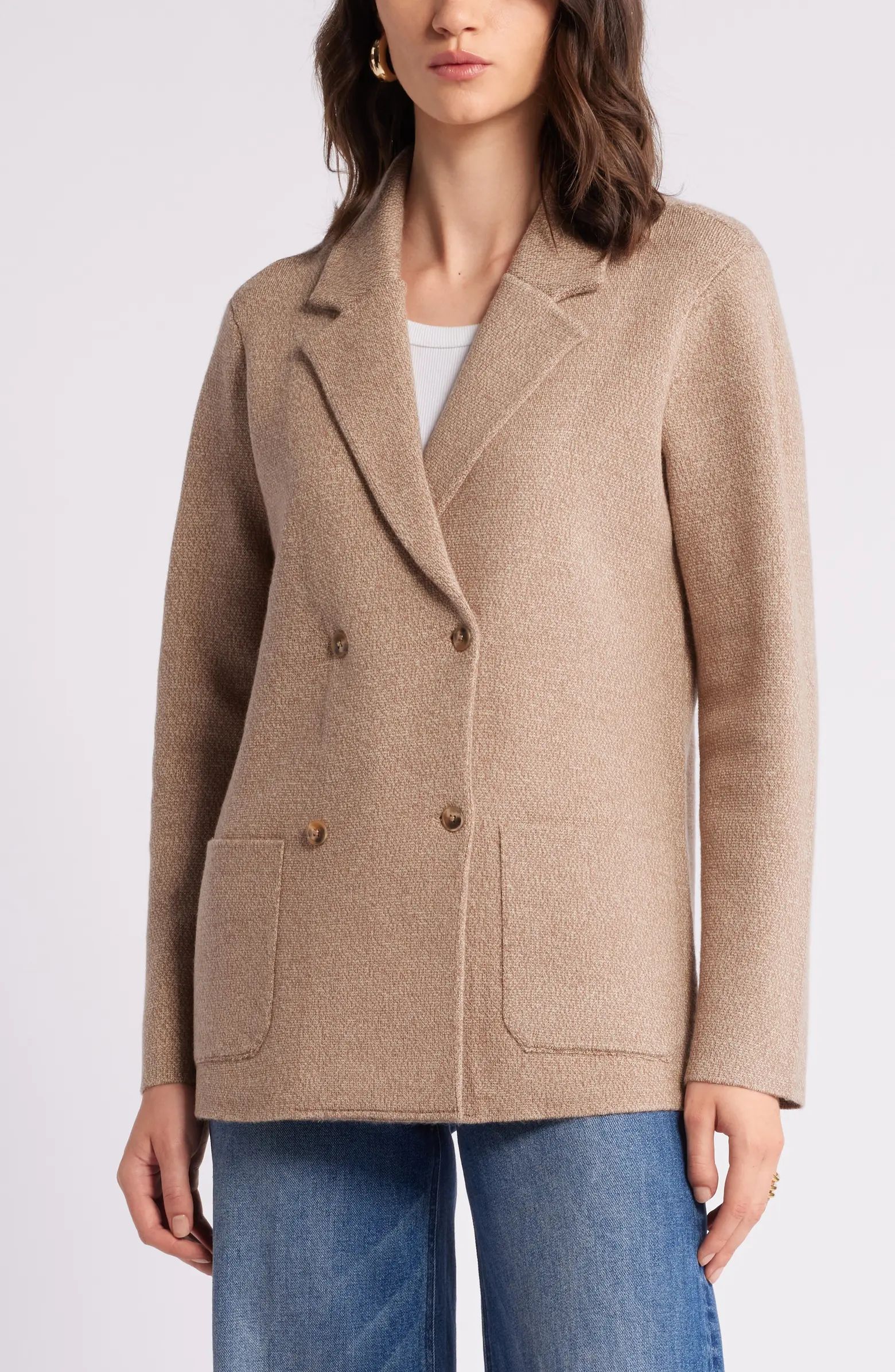 Marled Doubled Breasted Knit Blazer | Nordstrom