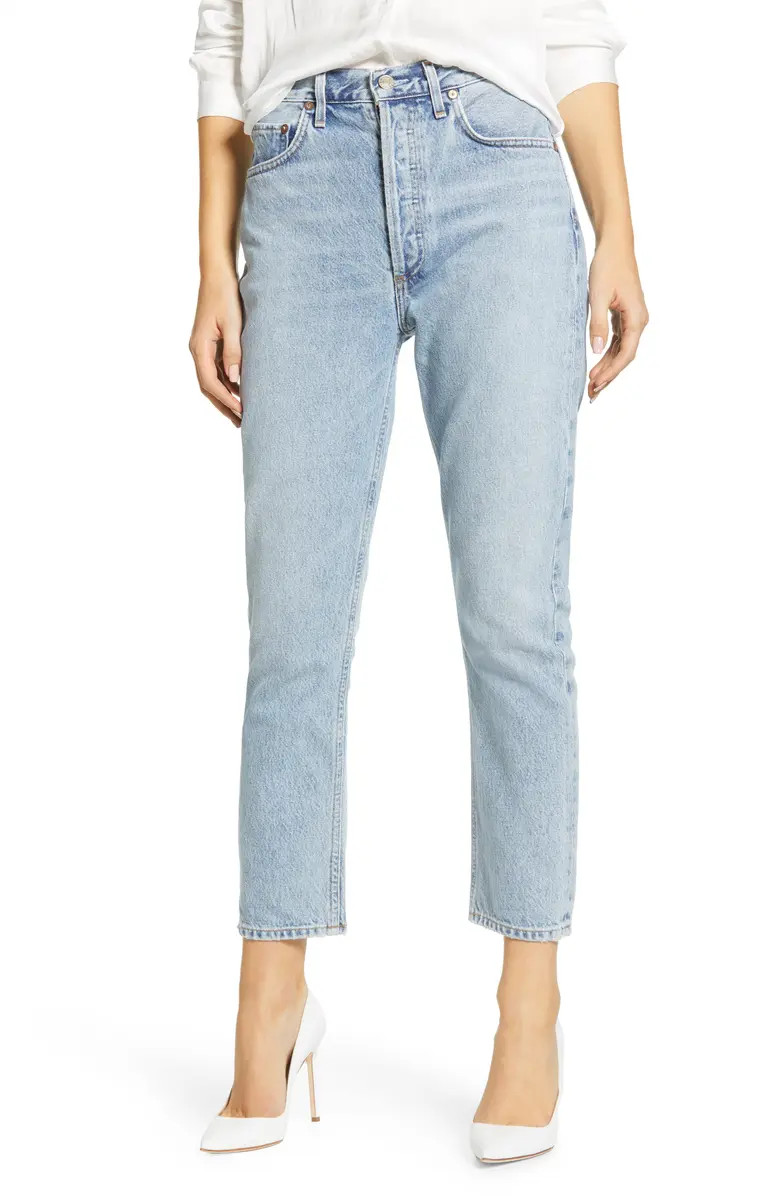 Riley High Waist Crop Straight Leg Jeans | Nordstrom