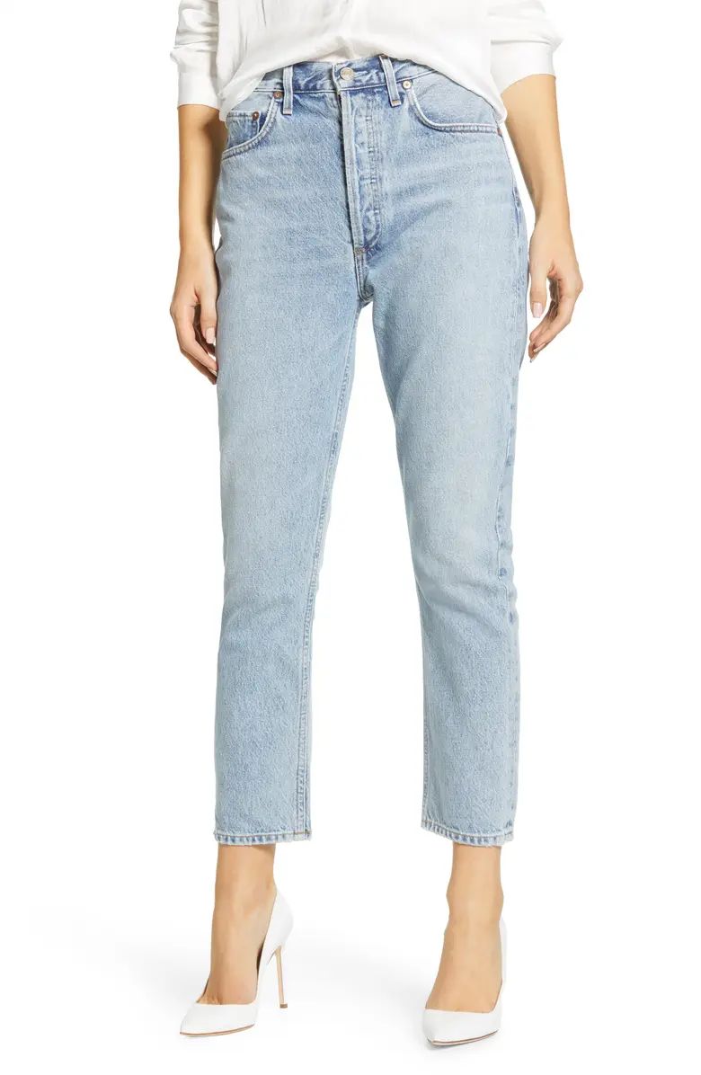 Riley High Waist Crop Straight Leg Jeans | Nordstrom