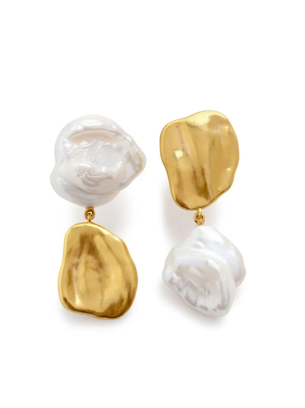 Monica Vinader x Amy Powney keshi-pearl stud drop earrings - Gold | Farfetch Global