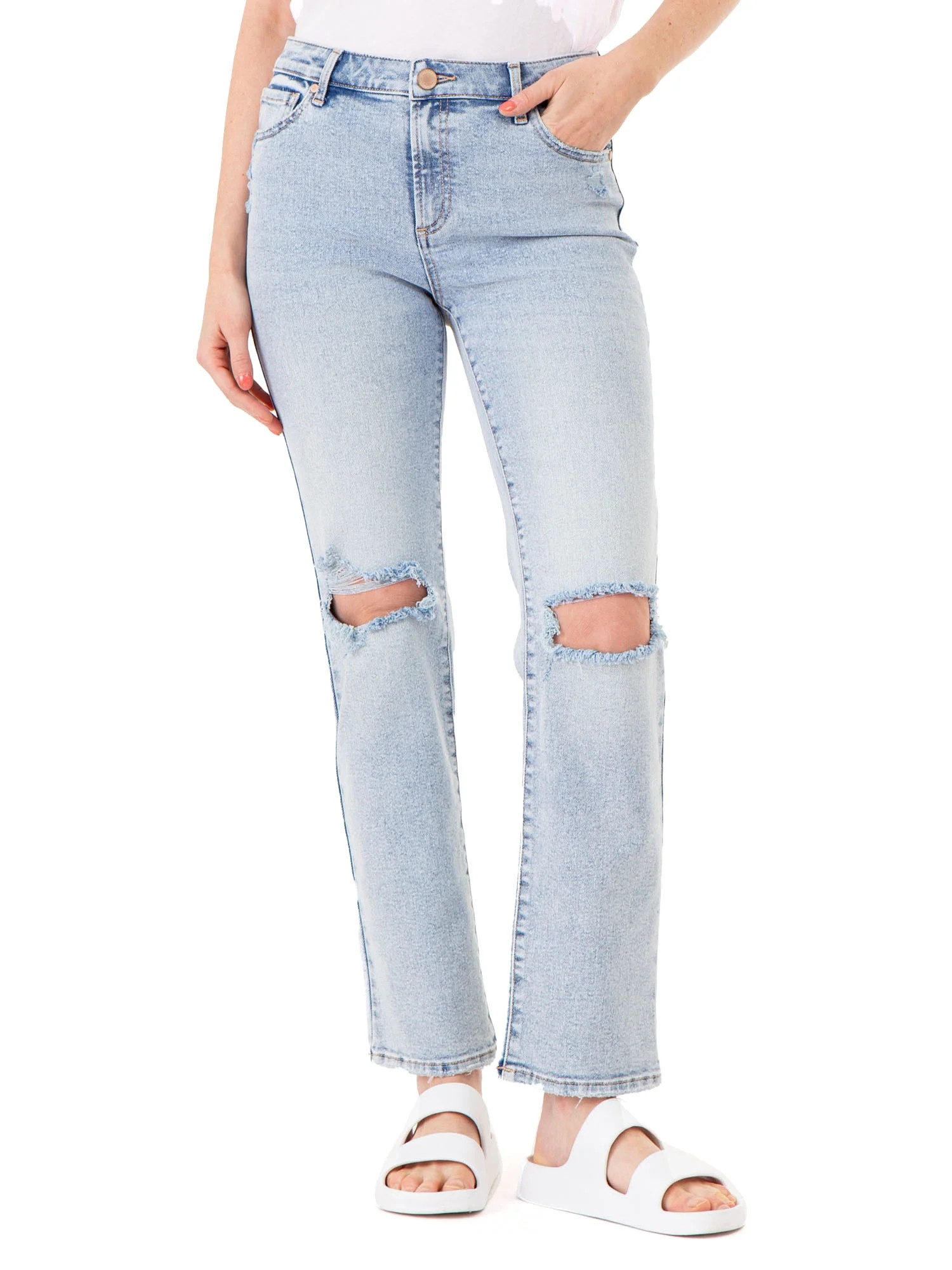 Jordache Women's High Rise Straight Jeans, Sizes 2-22 | Walmart (US)