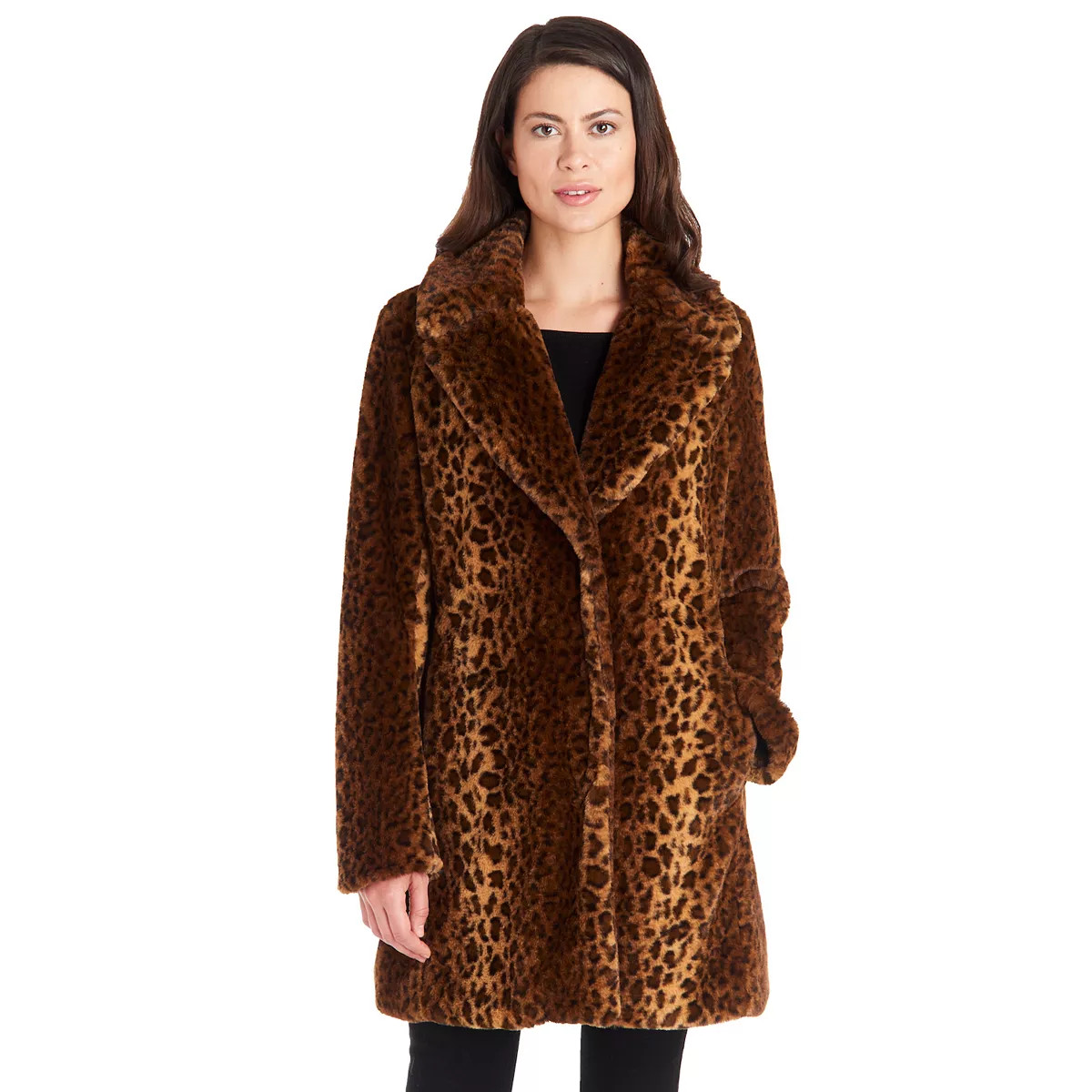 Women's Fleet Street Faux-Fur Leopard Print Coat | Kohl's