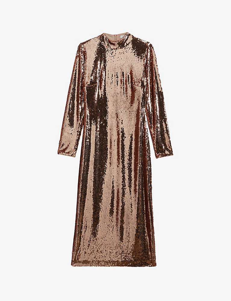 TED BAKER Brookly sequined bodycon midi dress | Selfridges