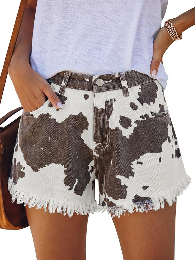 Tankaneo Jean Shorts for Women Summer Elastic High Waisted Raw Hem Denim Shorts Casual Stretchy H... | Amazon (US)