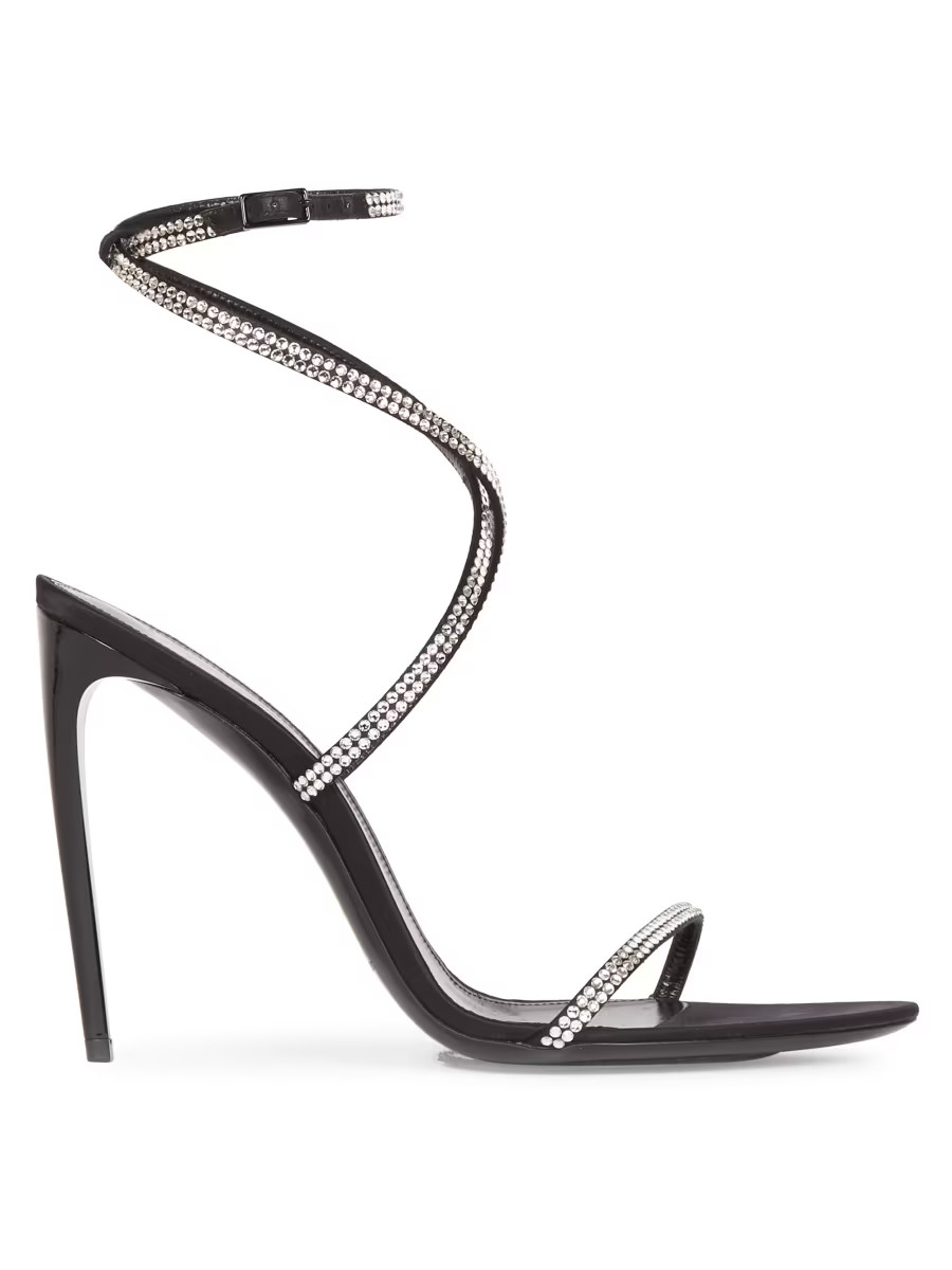 Georgia Sandals In Crepe Satin With Rhinestones | Saks Fifth Avenue