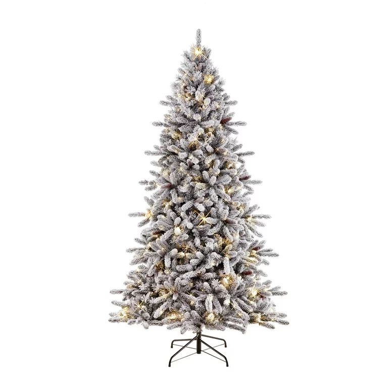 7 ½ ft Pre-lit Flocked ?Bennington Fir Artificial Christmas Tree 400 UL listed Clear Lights - Wa... | Walmart (US)