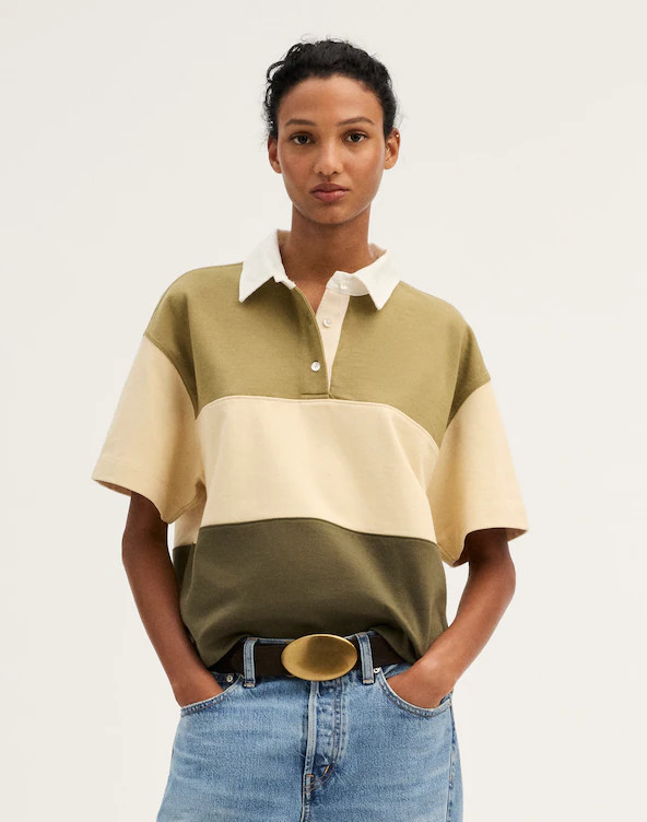 The Boxy Rugby Polo in Club Cotton | Madewell
