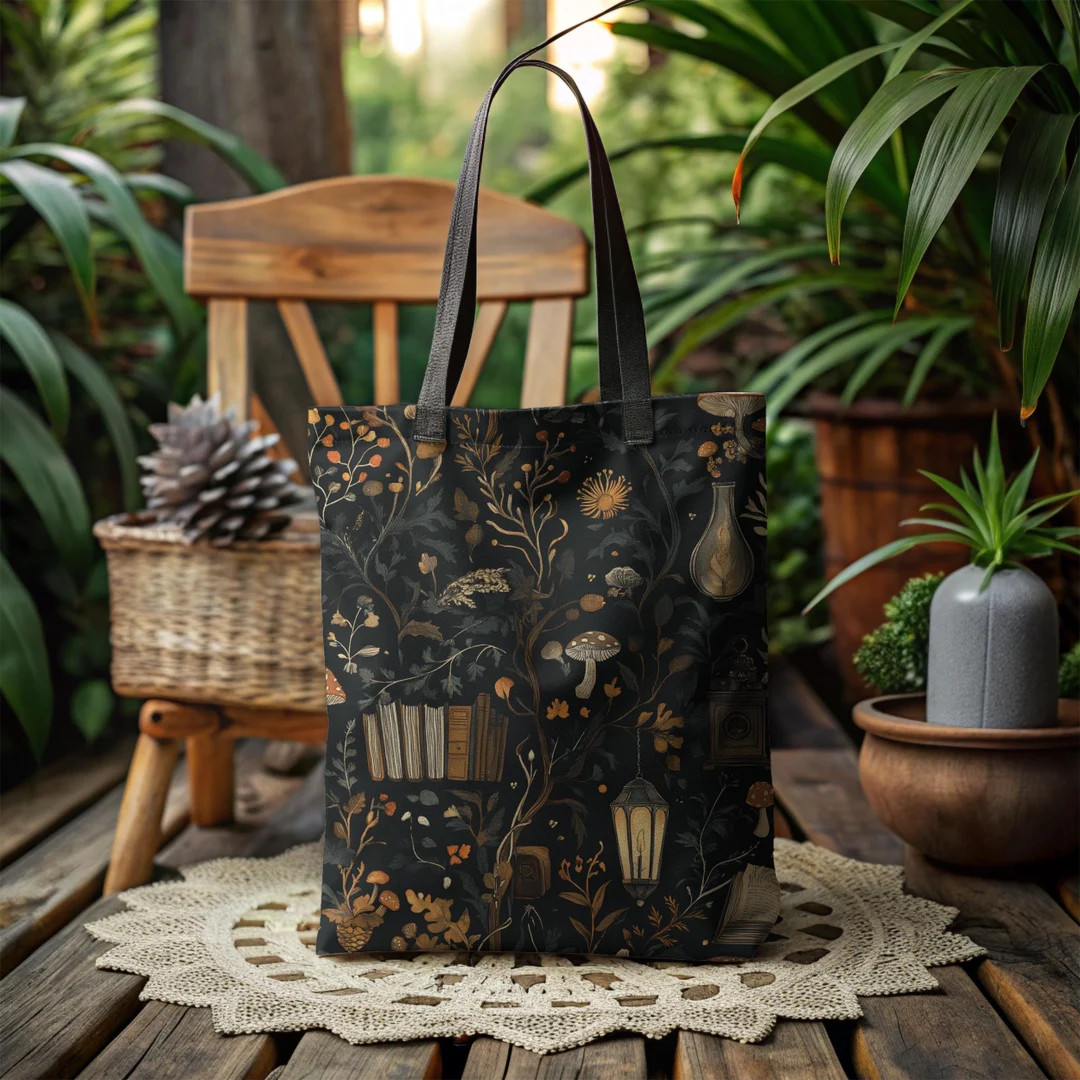 Cottagecore Tote Bag, Dark Academia Tote Bag, Goblincore Bag, Whimsigoth Tote, Goth Bag, Fairycor... | Etsy (US)