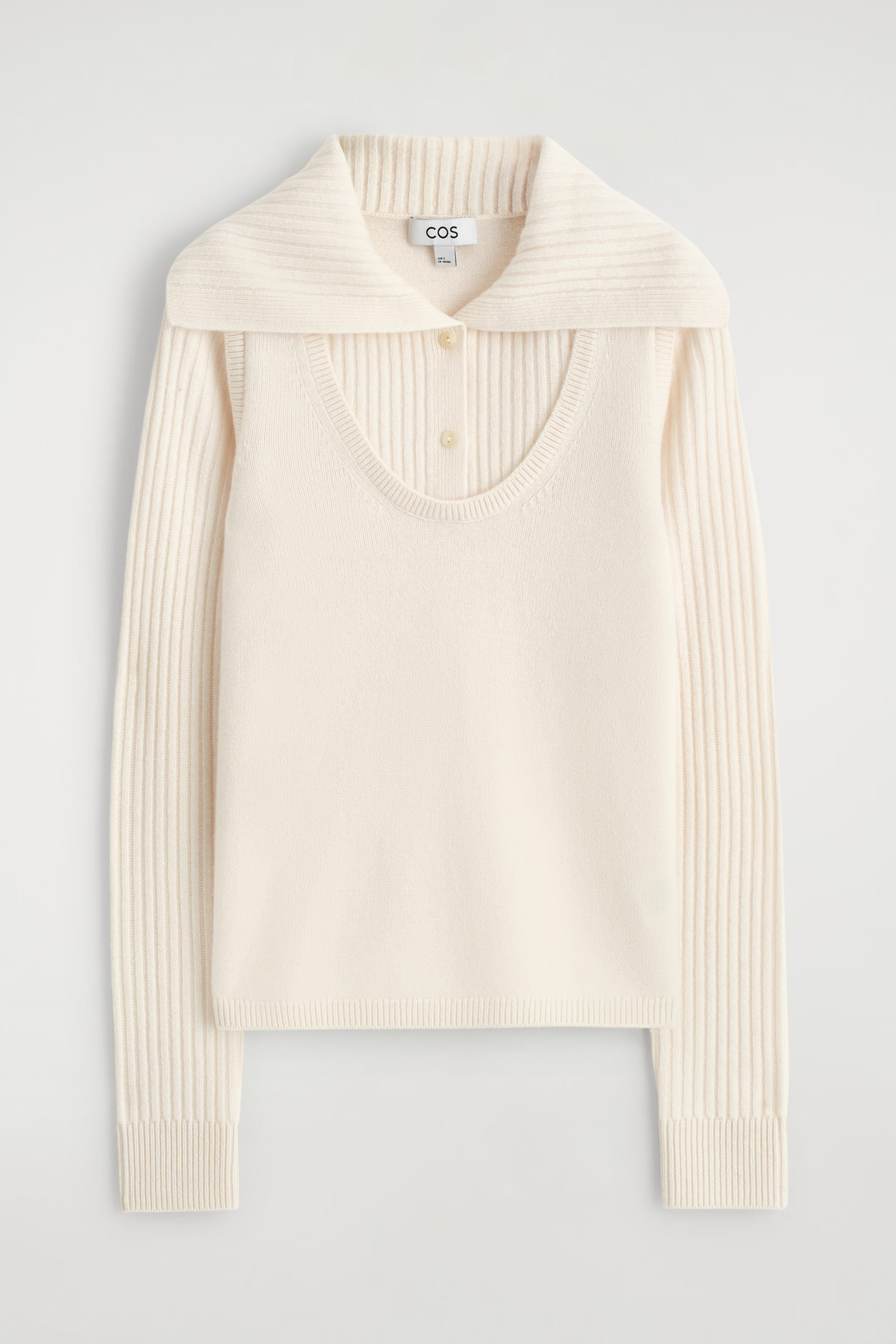 LAYERED MERINO WOOL JUMPER - IVORY | COS GB | COS UK