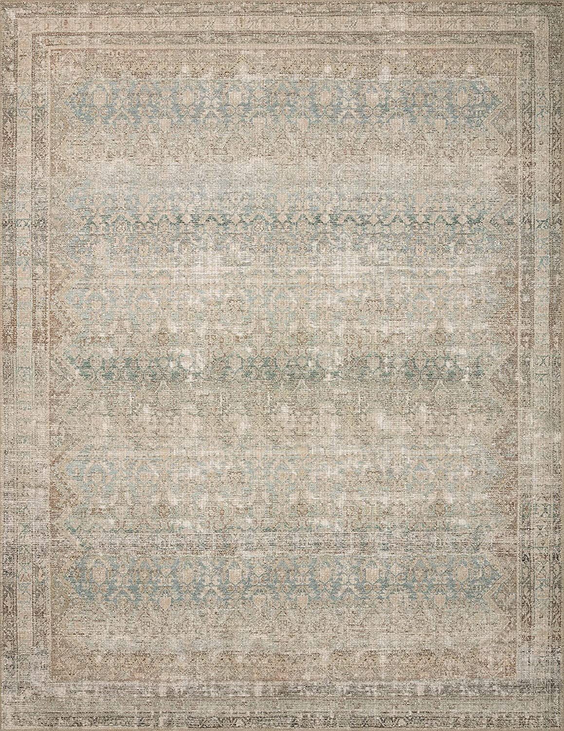 Angela Rose x Loloi Aubrey Collection AUB-03 Jade / Natural, Traditional 7'-6" x 9'-6" Area Rug | Amazon (US)