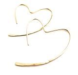 Gold Open Heart Hoop Earrings. Gold Hammered Hoops - Lightweight Jewelry | Amazon (US)