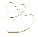Gold Open Heart Hoop Earrings. Gold Hammered Hoops - Lightweight Jewelry | Amazon (US)