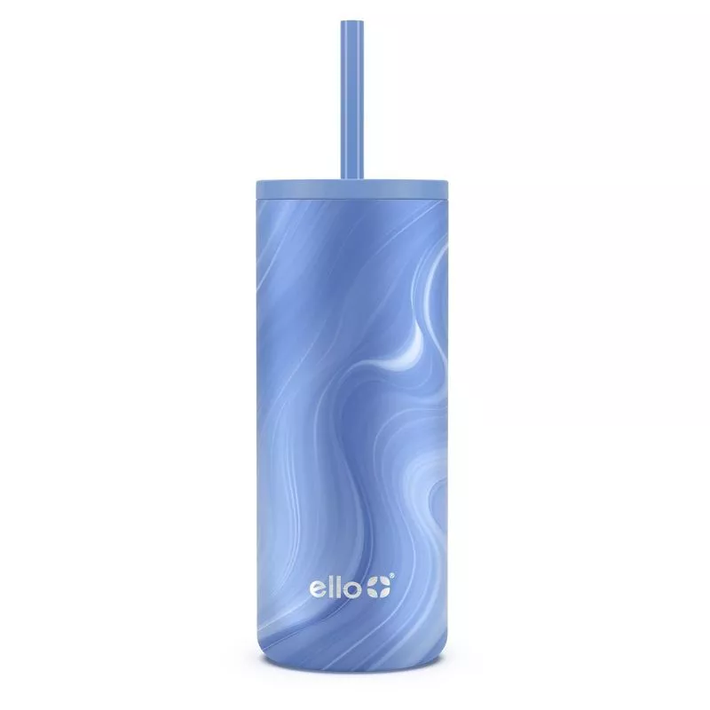 Ello 12oz Stainless Steel Colby Pop! Water Bottle Fidget Accessory Blue