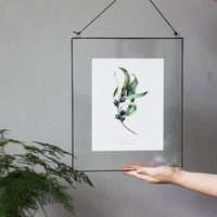 Botanical Plant Print, Eucalyptus Greenery in Stained Glass Frame, Herbarium Framed Art, Spring Natu | Etsy (US)