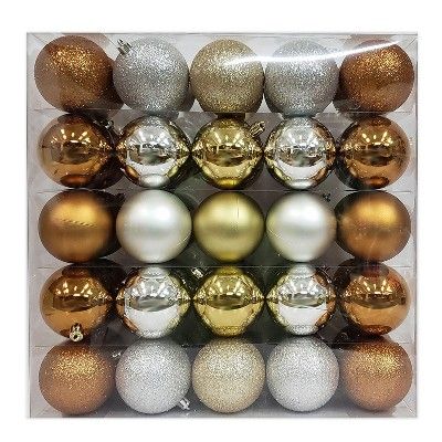 50ct Ornament Set 70mm Copper/Silver - Wondershop™ | Target