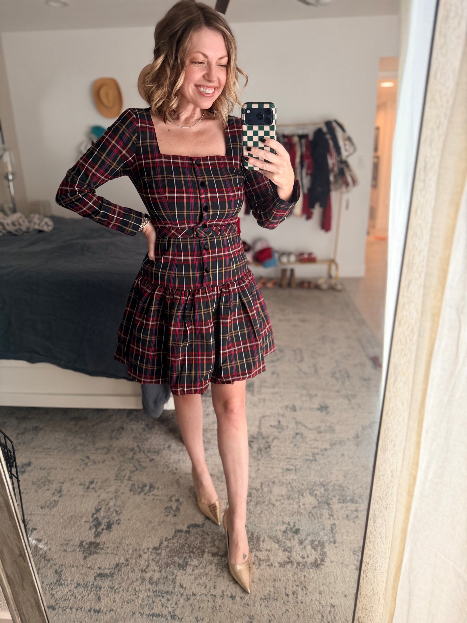 The cutest holiday dress from Tuckernuck to wear on repeat to all your Christmas parties this season. The dress has a good weight and a little stretch so I have an XS on.  Shoes are Jimmy Choo and tts, I linked similar gold options  
.
Christmas party dress | holiday party dress | Christmas outfit 

#LTKootd #LTKPetite #LTKOver40